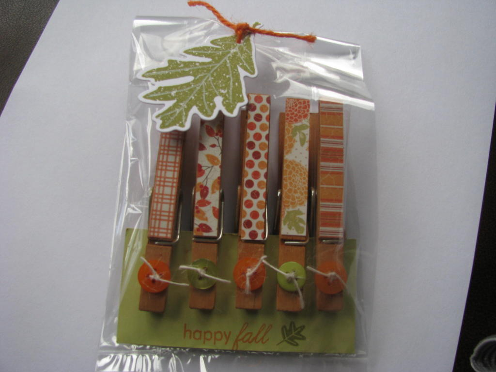 Fall Gifts (a la Mish) - using Mish's gorgeous rusty pumpkin clothespins and PTI goodies