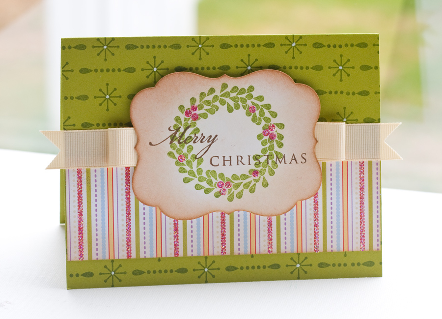 * Stamps- Background Basics: Christmas, A Wreath for all Seasons<br />
    * Ink- Pure Poppy,...