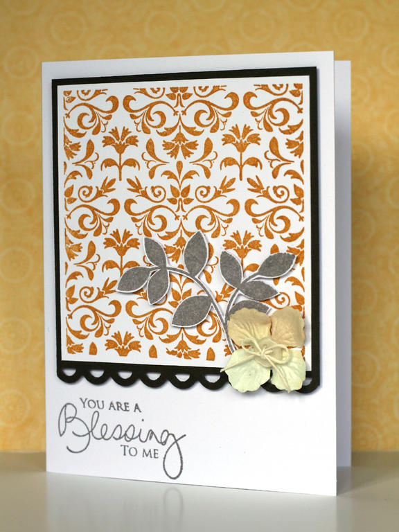 Flower - Prima<br />
Card - PTI smokey shadow<br />
Stamps - Hero Arts antique brocade, PTI...