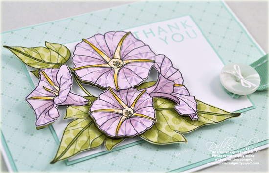 Stamps: Year of Flowers: Morning Glories<br />
Patterned Paper: Pretty Pastels<br />...