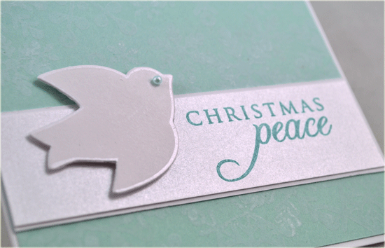 Stamps: Peace Be Still, Wreath for All Seasons<br />
Cardstock: Stampers Select White, Shimmer...