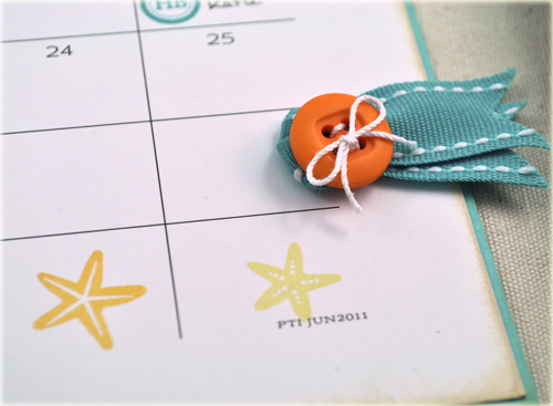 Stamps: Calendar Basics, Day at the Beach<br />
Cardstock: Stampers Select White, Hawaiian...