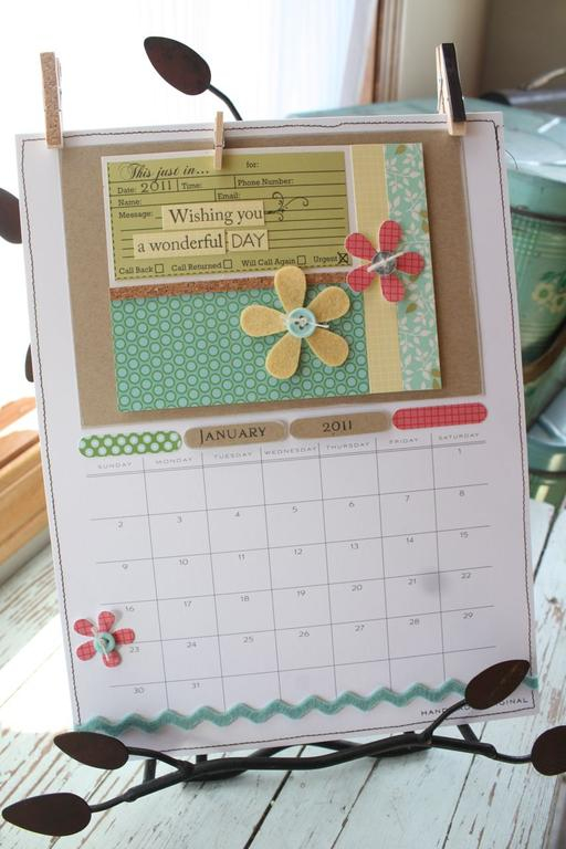 Stamps:Calendar Basics<br />
Ink:True Black, Fresh Snow<br />
Paper:Calendar Pages, Kraft,...