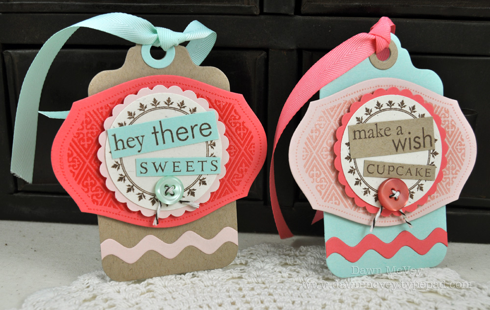 Paper: aqua mist, berry sorbet, sweet blush, kraft, rustic cream<br />
Stamps: Everyday Treats,...