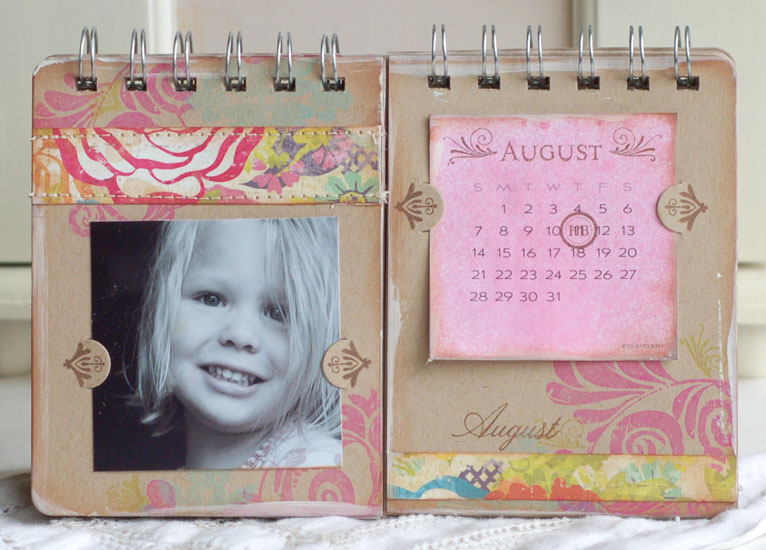 Stamps:  Calendar Basics, Embellishments, Giga Guidelines, Vintage Labels<br />
Ink:  Raspberry...