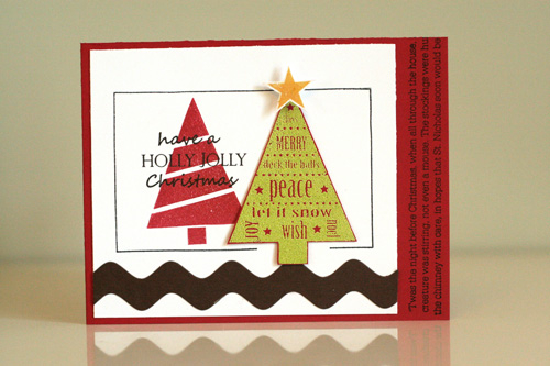 Stamps: Trees with Trimming, Background Basics, <br />
<br />
Holiday Spirit Sentiments,...
