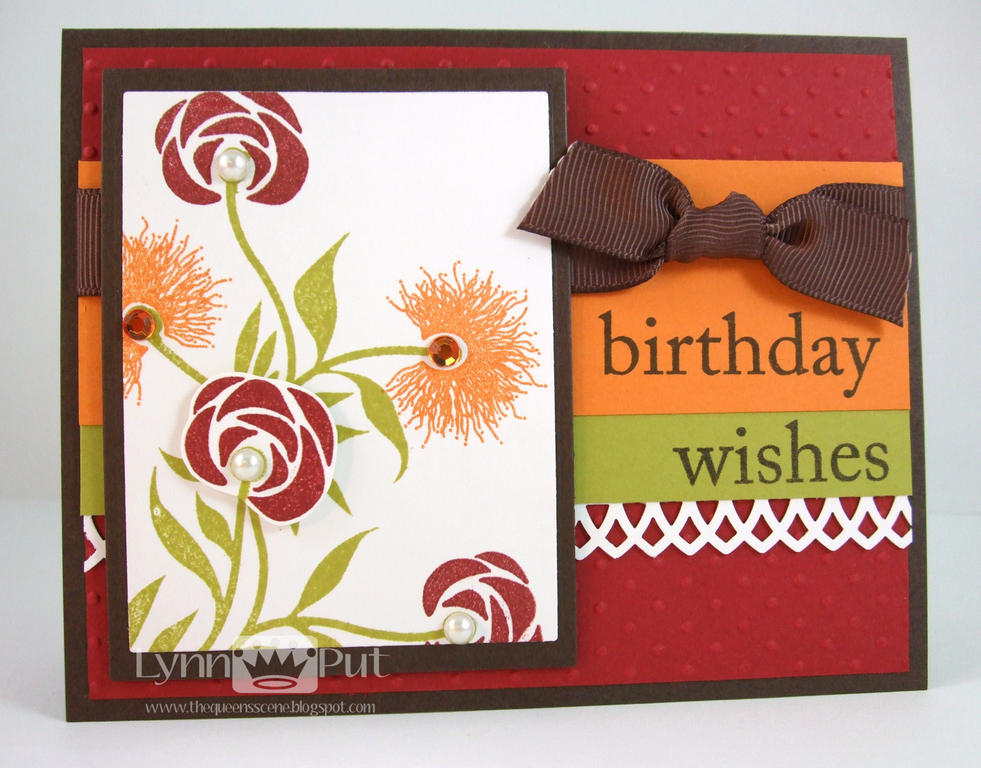 Supplies: Four of a Kind, Ribbon, MS border punch, Rhinestones, Pearls, Pop dots, Embossing...