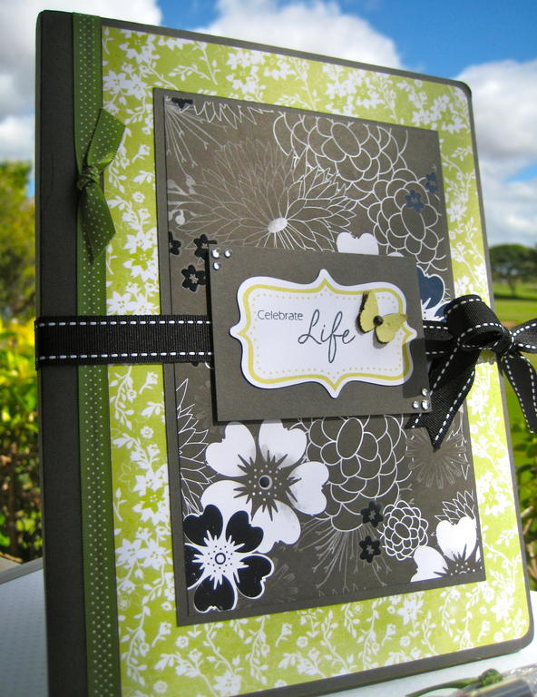 Another altered composition book using patterned paper from Basic Grey and Imaginisce. The...