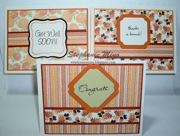 Here is another set of All-Occasion gift cards, but this set is made from the Autumn Abundance...
