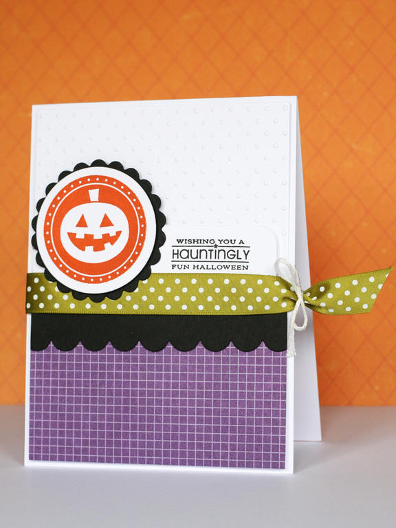 Stamps - PTI halloween tags 2009<br />
Ink - Versafine onyx black, American Crafts apricot<br...