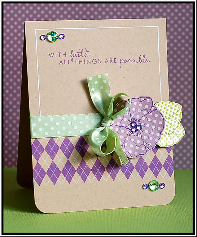 One of my favorite cards using A Little Argyle &amp; YOF: Violets by PTI.  I just love the...