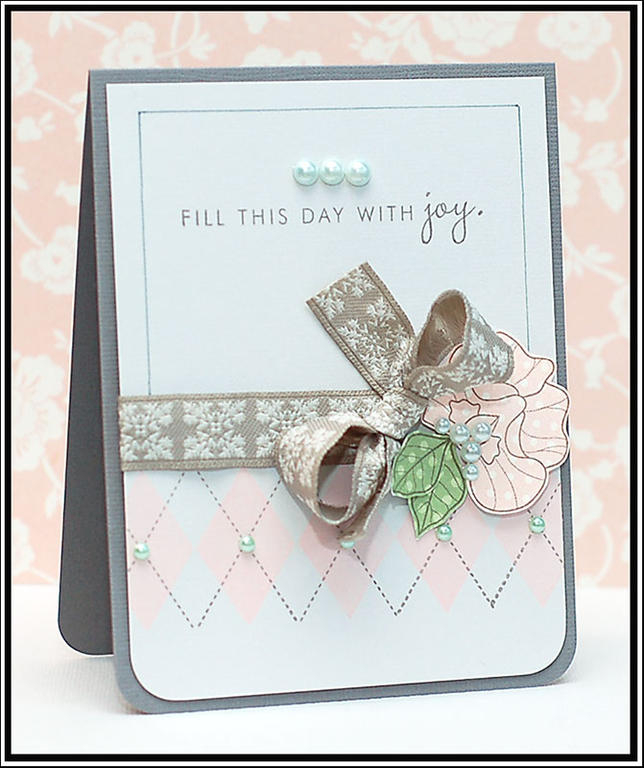 A card using one of my favorite color combos, and A Little Argyle &amp; YOF: Sweet Peas stamp...