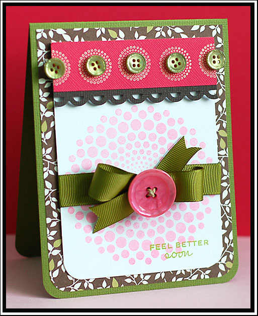 A layered but easily reproduced card featuring Dot Spot &amp; Asian Fusion stamp sets from PTI....