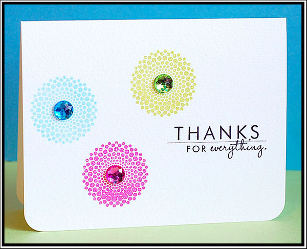 A very clean &amp; simple card using Dot Spot &amp; YOF: Violets stamp sets by PTI.  Thanks for...