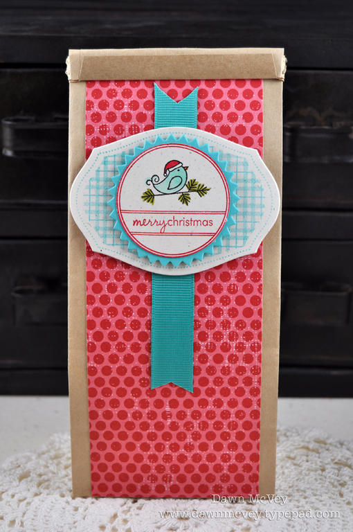 Paper: rustic cream, hawaiian shores, distressed dots<br />
Stamps: Tiny Treats: Christmas<br...