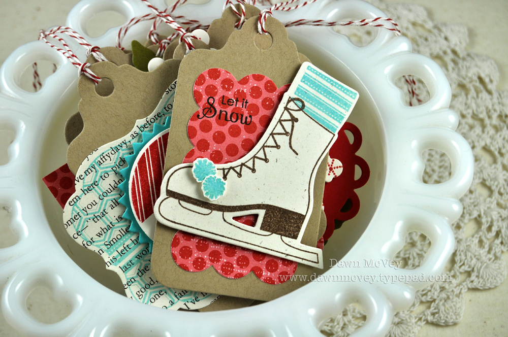 Paper: kraft, rustic cream, distressed dots<br />
Stamps: On Ice<br />
Ink: dark chocolate,...