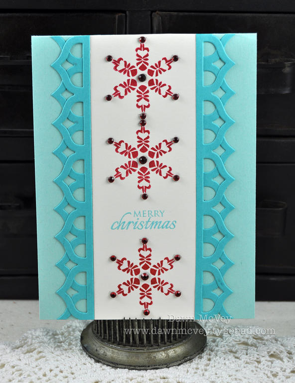Paper: aqua mist, hawaiian shores, vintage cream<br />
Stamps: Holiday Sparkle<br />
Ink: pure...