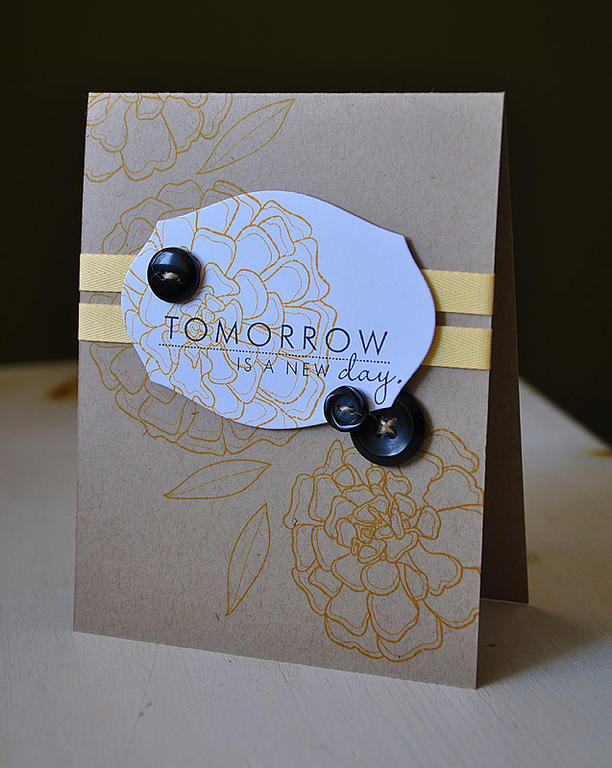 Stamps: Year of Flowers: marigolds<br />
Ink: True Black &amp; Wild Honey Distress Ink<br />...