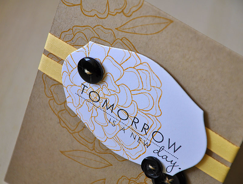 Stamps: Year of Flowers: marigolds<br />
Ink: True Black &amp; Wild Honey Distress Ink<br />...