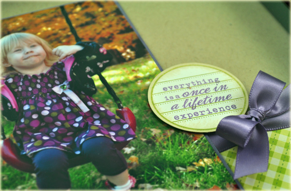 Stamps: Mini Scrapbook Series: Journaling Circle<br />
Patterned Paper: Cosmo Cricket Material...