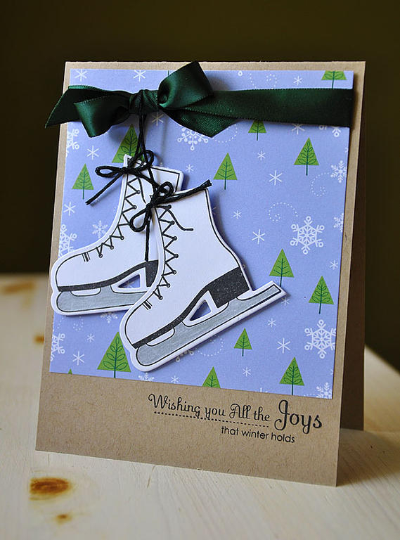 Stamps:  On Ice<br />
Ink:  True Black<br />
Cardstock:  Kraft &amp; White<br />
Pattern...