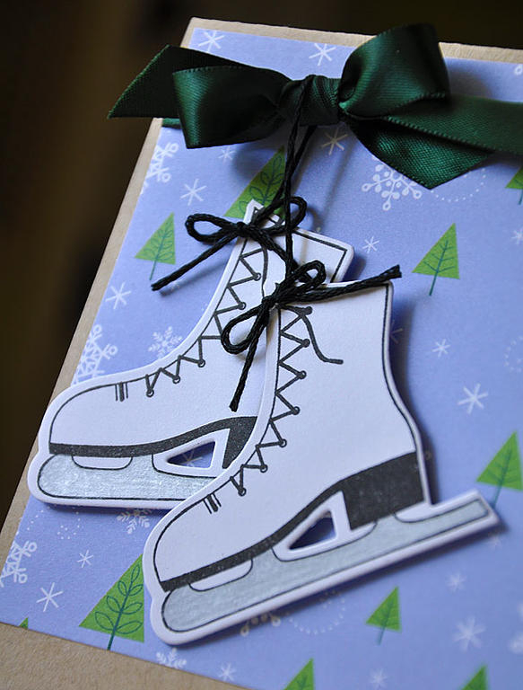 Stamps:  On Ice<br />
Ink:  True Black<br />
Cardstock:  Kraft &amp; White<br />
Pattern...
