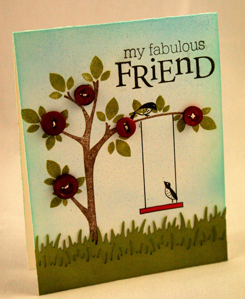 Friends Card:<br />
<br />
Stamps: Merry Little Christmas, Friends 'Til the End, Outlines...