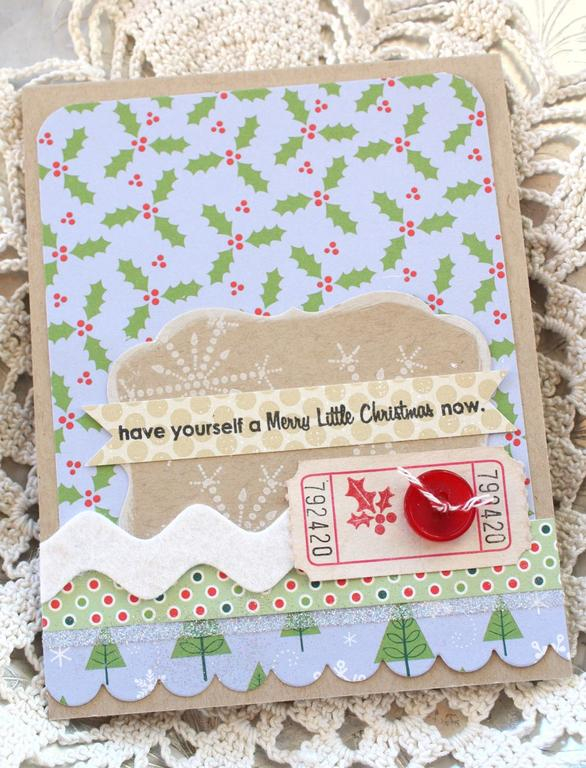 Stamps:Merry LIttle Christmas<br />
Ink:Fresh Snow, True Black<br />
Paper:Christmas Prints,...