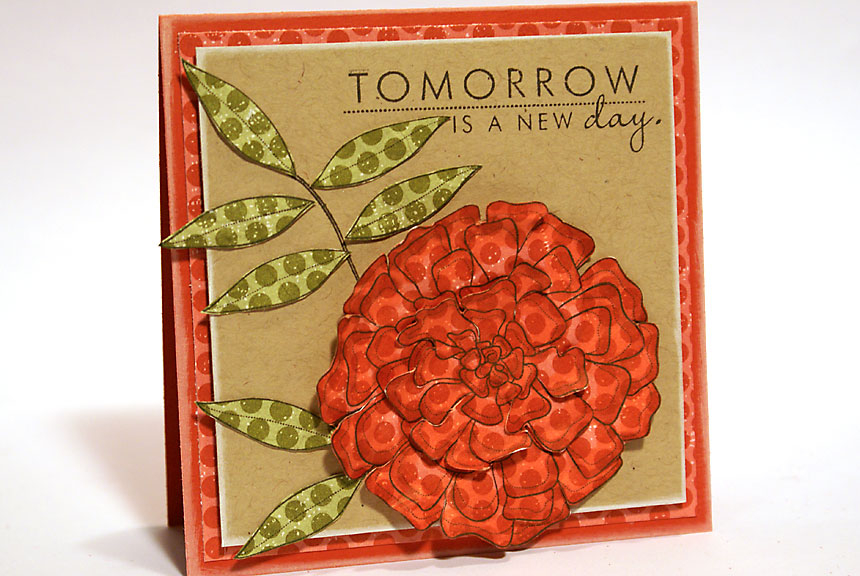 stamps: Year of Flowers: Marigolds<br />
<br />
ink: True Black, Fresh Snow<br />
<br />...