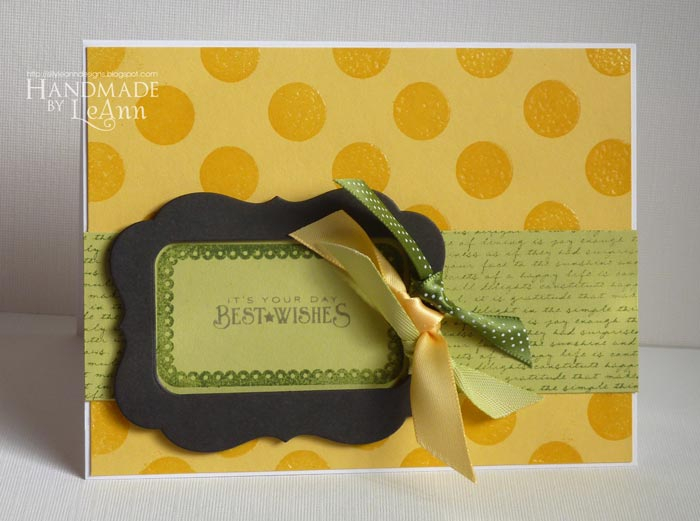 -All Papertrey Ink unless noted-<br />
Stamps: Polka Dot Basics, Background Basics: Text Style,...