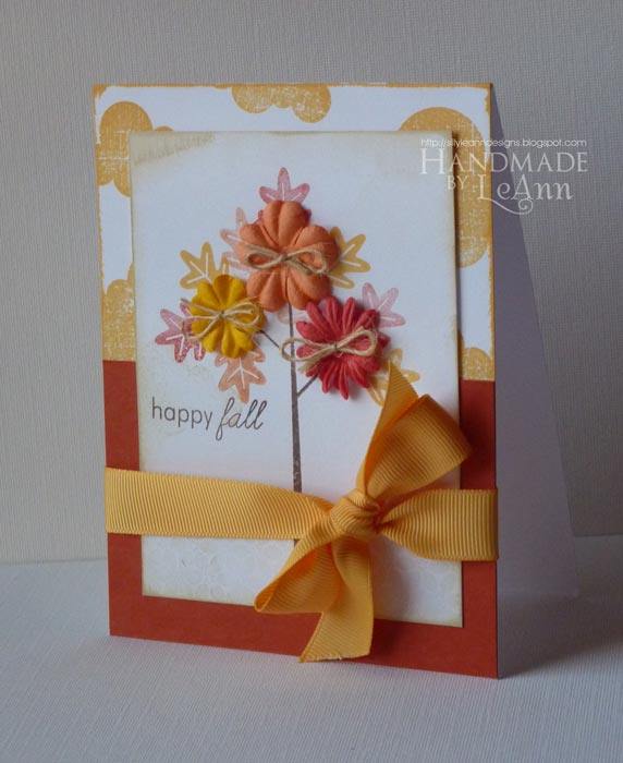 -All Papertrey Ink unless noted-<br />
Stamps:  Falling Leaves, Background Basics: Petal Power,...