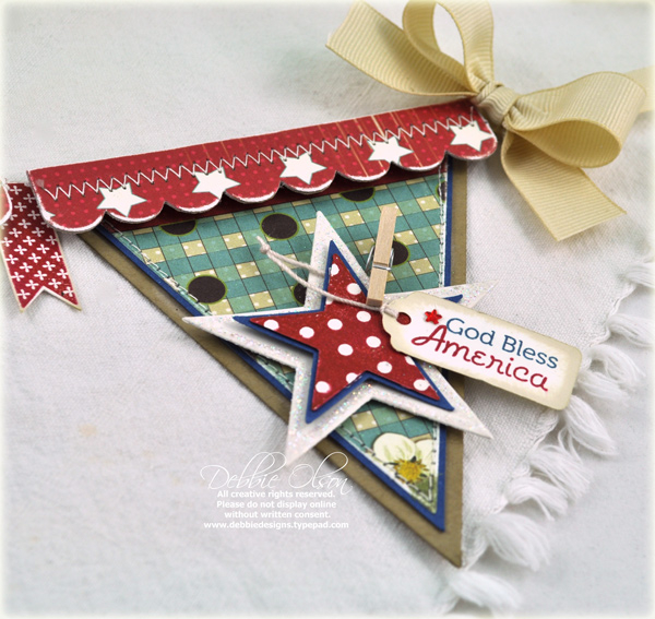 Stamps: Let Freedom Ring, Star Prints<br />
Cardstock: Pure Poppy, Kraft. Enchanted Evening<br...