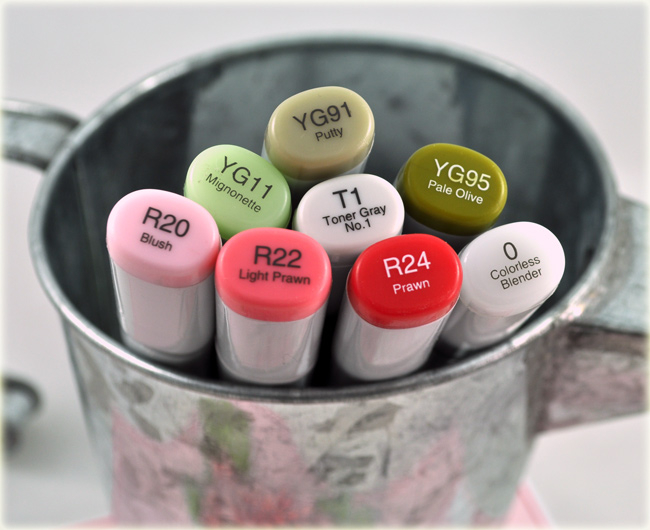 Copic markers used on Pink Mums card