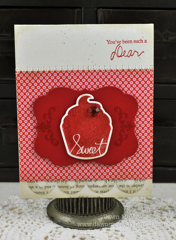 Paper: rustic cream, pure poppy, simple valentine, vintage book print<br />
Stamps: Signature...