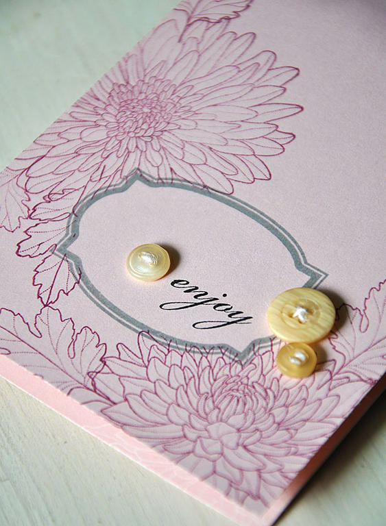 Stamps:  Year Of Flowers: Mums &amp; Fillable Frames #10<br />
Ink:  Scarlet Jewel, Smokey...