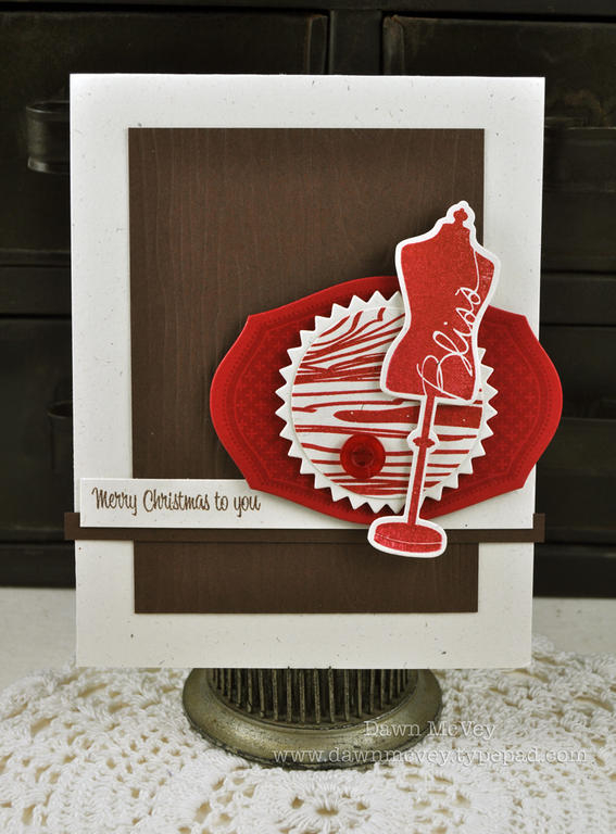 Paper: rustic cream, dark chocolate, pure poppy<br />
Stamps: Signature Series: Dress Form, Mat...