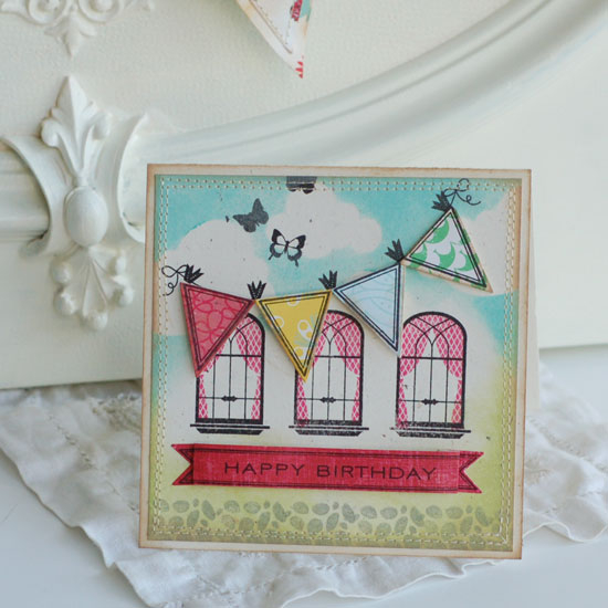 Stamps:  Banner Builder, Home Made, Butterfly Dreams, Birthday Basics<br />
Ink:  True Black,...