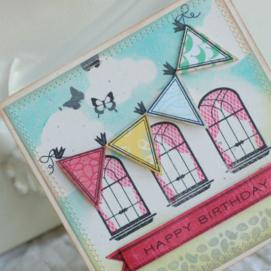 Stamps:  Banner Builder, Home Made, Butterfly Dreams, Birthday Basics<br />
Ink:  True Black,...