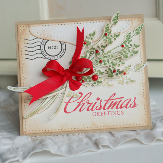 Stamps:  Larger Than Life, 2010 Holiday Tags, Big and Bold Holiday Wishes<br />
Ink:  New Leaf,...