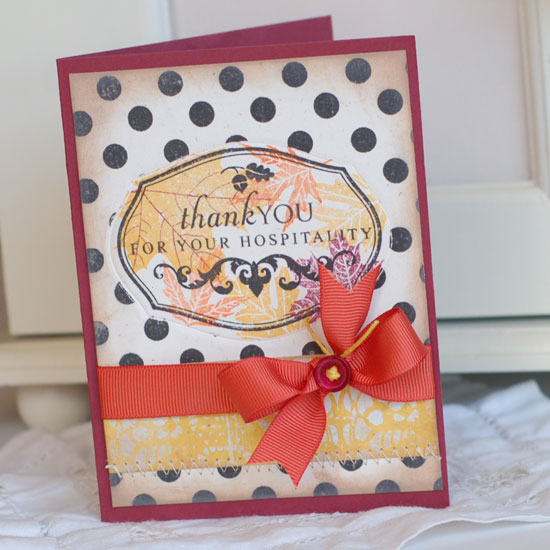 Stamps:  Mat Stack 1 Collection, Home Made, Leaf Prints, Polka Dot Basics<br />
Ink:  True...