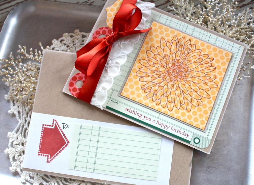 Stamps: Year of Flowers: Mum, Mat Stack 1<br />
Ink: Terracotta Tile, Scarlet Jewel<br />...