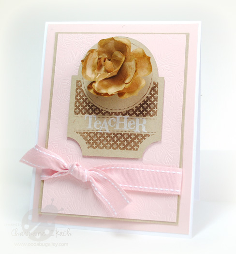 Stamps:  Teacher&#039;s Apple, All Booked Up (PTI)<br />
Ink:  Burnt Umber (Palette), Fresh...