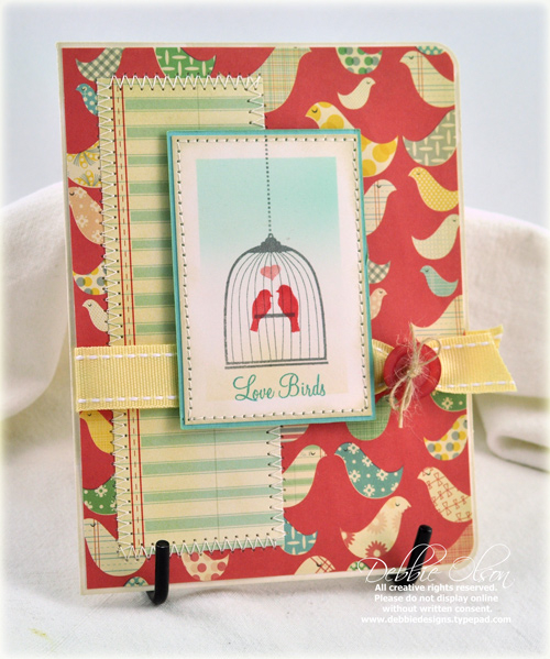 Stamps: Love Birds<br />
Cardstock: Vintage Cream, Hawaiian Shores<br />
Ink: PTI Smokey...