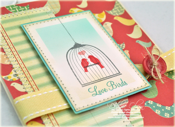 Stamps: Love Birds<br />
Cardstock: Vintage Cream, Hawaiian Shores<br />
Ink: PTI Smokey...