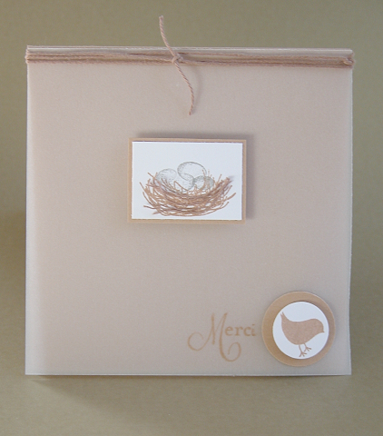 Stamps: Birds of a Feather<br />
Paper: Creamy Caramel SU!, Vellum<br />
Ink: Creamy Caramel...