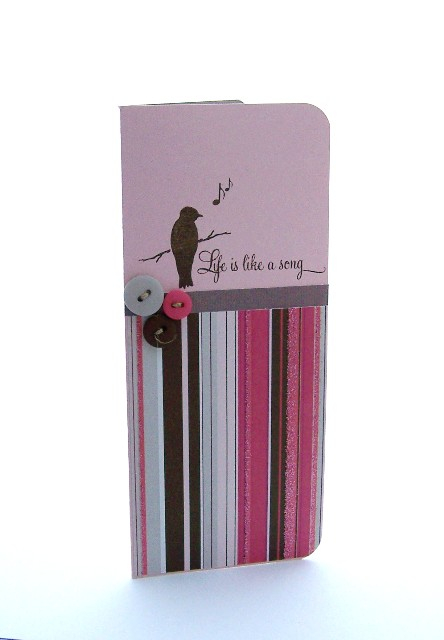 Stamps- Birds of a feather<br />
Ink- Burnt Umber <br />
Papers- Sei<br />
other- Buttons...