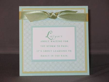 Stamps:  Everyday Blessings<br />
Card stock: Spring Moss, Aqua Mist and white<br />
Everyday...