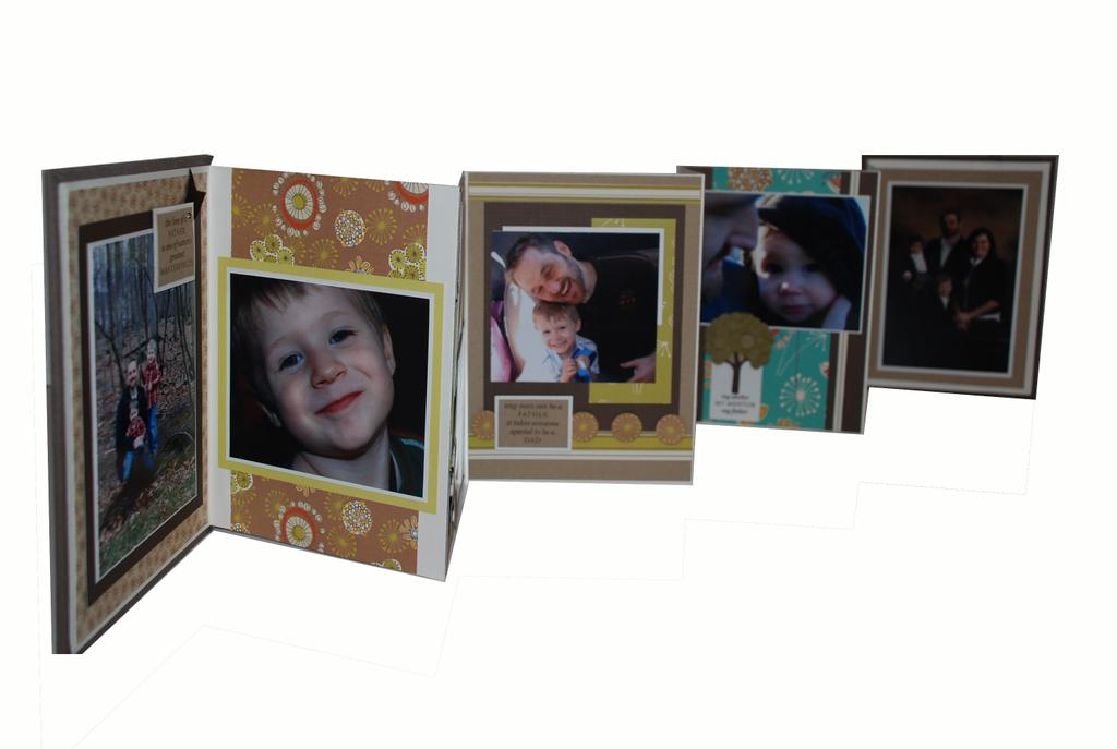 Father&#039;s day gift. Accordian Scrapbook using father knows best stamps.