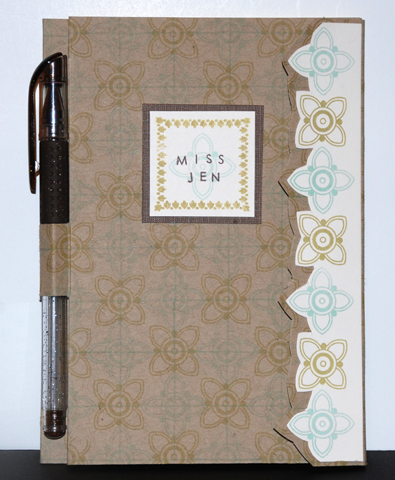 Large Post-it note and pen holder with velcro closure