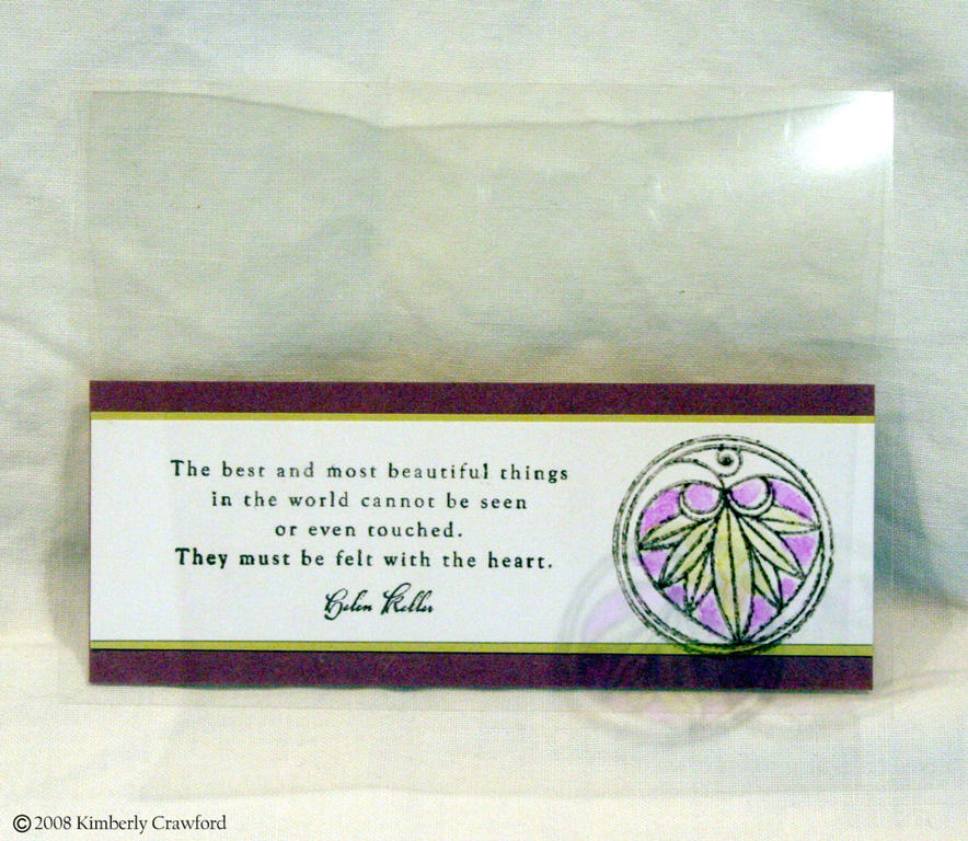I stamped the leaf on the front of the transparency (StazOn) and put the band of paper on the...